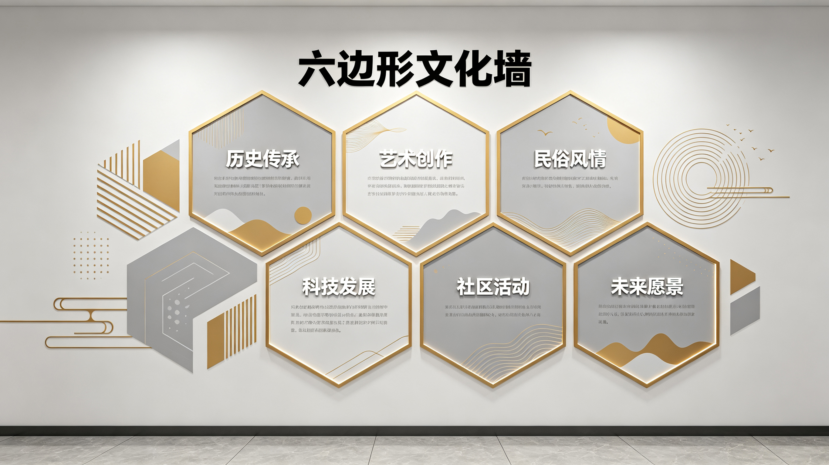蚌埠企业文化墙 | 六边形信息美学